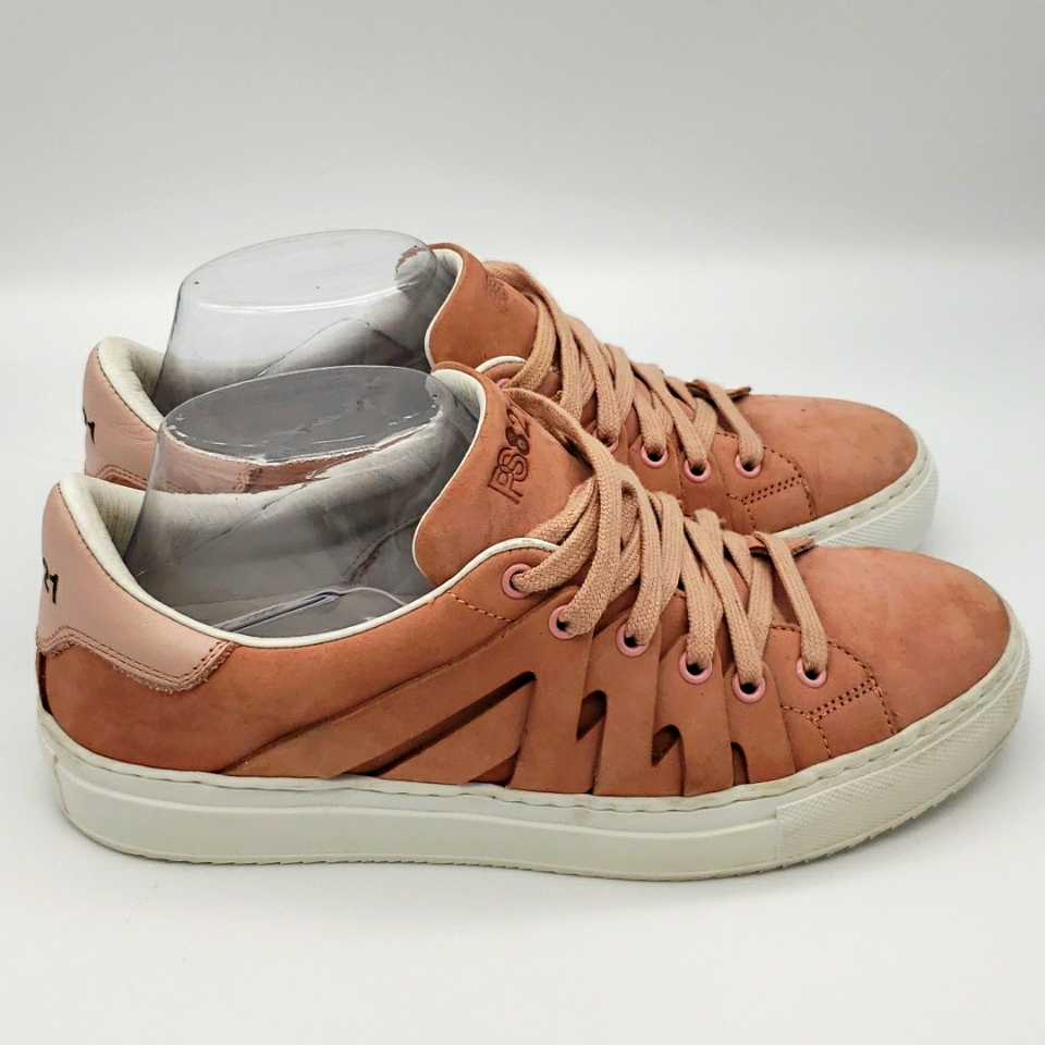 Ps821 Alpha Low Top In Blush Size 38 Italian Made Nubuck Leather Retail $365